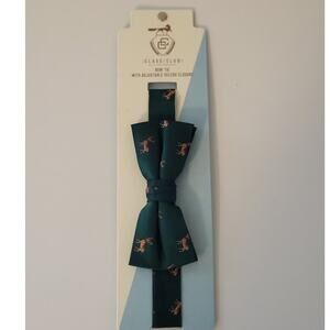 Class Club Green Reindeer Novelty Print Christmas Bow Tie NEW